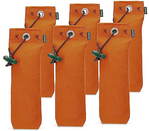 Standard Dummy 500g | Aktion 5 + 1 GRATIS | Robustes Material | Mit Wurfgriff | Schwimmfähig | Ideal für das Apportiertraining (orange)