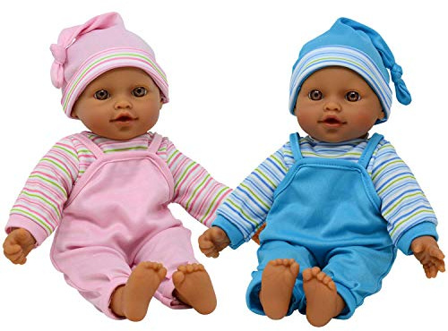 The New York Doll Collection 12 Sweet Hispanic Twin Dolls Play Baby Dolls - Doll Pacifier Included