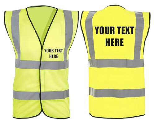 Hi Vis Vests - Personalised Hi Vis Vest Made of Durable Polyester- High Vis Vests with Reflective Vinyl Banding for Safety