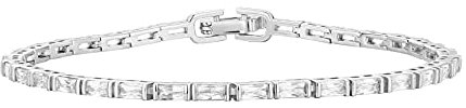 PAVOI 14K Gold Plated CZ Tennis Bracelet For Women | Classic Emerald Cut Simulated Diamond Bracelet, 6.5 Inches, 14K Yellow, Rose or White Gold Plated, Cubic Zirconia