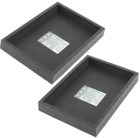Cabilock Plateaux De Pot De Fleurs Rectangulaires en Résine Lot De 2 Soucoupes Profondes 7.01X4.84X0.91 Pouces pour Bonsai Plantes Intérieur Et Extérieur Protection Sol