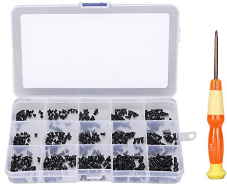 Juego de 450 Tornillos Universales para Portátil, Repuesto de Tornillo de Acero Al Carbono Portátil con 15 Tipos, M2X3 M2X4 M2X5 M2X6 M2X8 M2.5X3 M2.5X4 M2.5X5 M2.5X6 M2.5X8 M3X4 M3X5 M3X6 M3X8 M3X1,