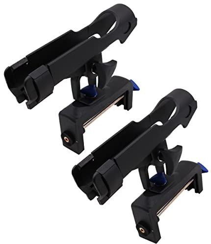 ZONADAH Lot de 2 supports de canne à pêche Grande pince jusqu'à 14cm Rotation réglable à 360 degrés pour bateau, kayak, canoë, bateau de pêche, accessoires à fixer sur rails de bateau,poignée côtière