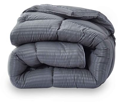 SAMPUR - Couette Luxe Grise 100% Polyester - Duvet Haute Qualité Et Ultra Confort - Action Thermorégulatrice 4 Saisons - 240 x 260 cm