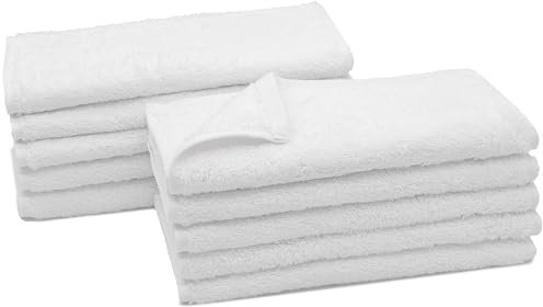 ZOLLNER 10er Set Premium Gästetücher in 30x50 cm - extrem saugstarke und weiche Handtücher in weiß - hochwertiger Saum - waschbar bis 95°C - Baumwolle - Hotelqualität - Oeko Tex® Zertifiziert