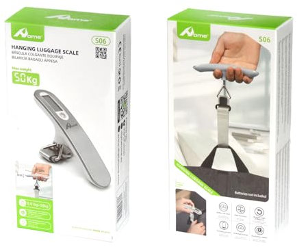 Kofferwaage Digital mit Haken, HOME 2024 Neuw Gepäckwaage Kofferwaage für Reisen mit LCD-Anzeige und Tara-Funktion für Gepäck bis 50kg, Hängewaage für Reise Gadgets Familienleben, kg/lb/g/oz