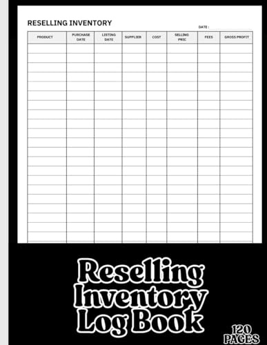 Reselling Inventory Log Book: Organized Record-Keeping for Small Business Track Sales, Costs, and Profit Margins