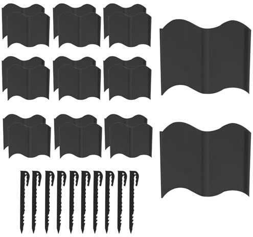 Bordure de pelouse palissade – Bordure de jardin et de pelouse/allé/bordure | Bordure décorative | Panneau de clôture décoratif pour parterre de fleurs pour cour, jardin, pelouse, patio, parterre de