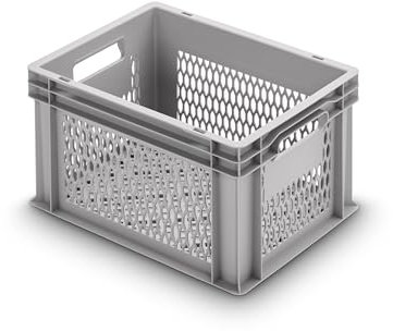 1a-TopStore Eurobox Stapel- und Transportkasten, durchbrochen, perforiert, offene Griffe, verschiedene Größen (40x30x24 cm)