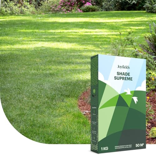 Joyfields Shade Supreme - Semences de gazon pour l’ombre - 3 kg pour 150 m² - Il crée un gazon dense - Prévient la formation de mousse dans votre pelouse - Avec enrobage pour une germination optimale
