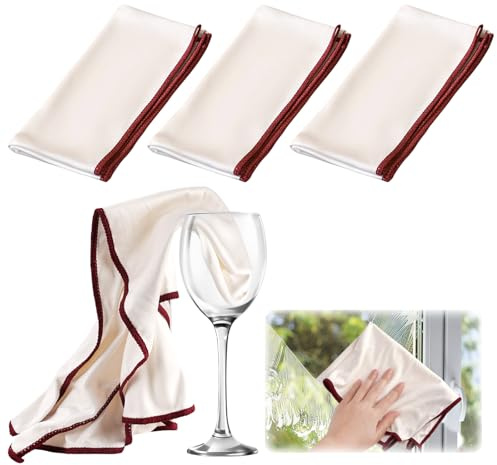 3 Piezas Trapo Magico Cristales Profesional Sin Dejar Marcas, ,60 x 40 cm Bayeta Microfibra ,Paños Micro de Pulido Grandes Sin Pelusa para Limpiar Ventanas, Copas de Vino, Gafas, Cristales,Cámaras