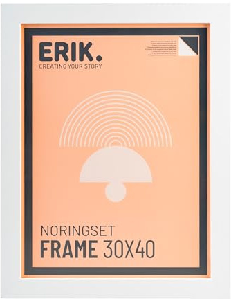 Grupo Erik Cornice 30 x 40 cm Bianca - Portafoto da Parete in MDF Effetto Legno per Poster, Quadri, Puzzle o Foto | Cornice da Parete con Accessori per Appendere Inclusi e Packaging Protettivo