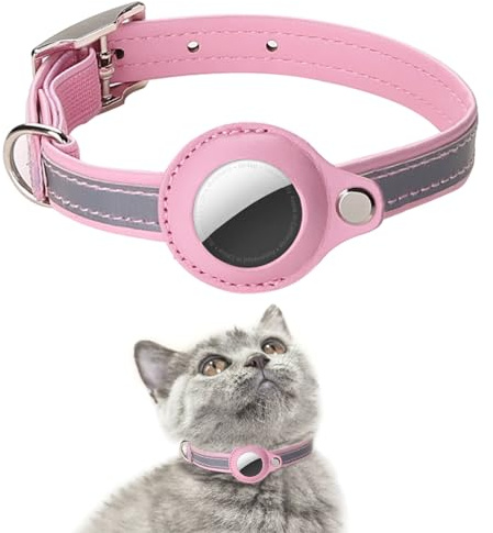 SWHC GPS Chien, Collier Traceur pour Chat Et Chien, Localisation en sans Abonnement, Compatible iOS/Android/HarmonyOS, Collier Chat GPS sans Abonnement (Rose, S)