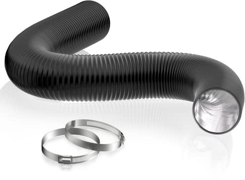 HG Power 6 Inch Flexible Vent Hose, 32 Feet Flexible Aluminum Air Ducting, Three Layer Protection Dryer Hose with 2 Clamps for HVAC Ventilation Heating Cooling Exhaust