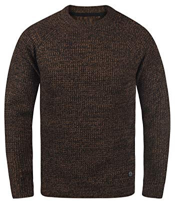 Blend BHCarrizal Herren Strickpullover Grobstrick Pullover mit Rundhals-Ausschnitt Regular fit, Größe:2XL, Farbe:Black (194007)