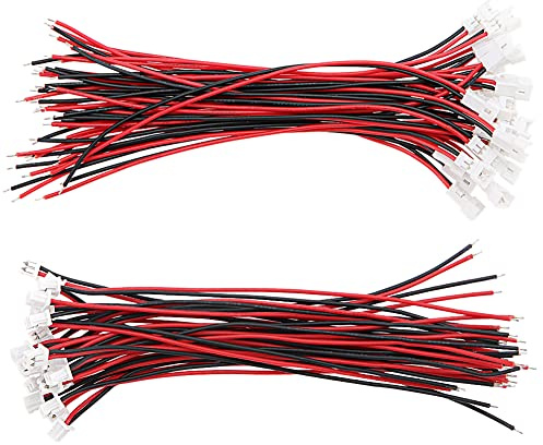 YIXISI 25 Paia JST 1.25mm 2-Pin Micro Elettrico Spina Connettore Maschio e Femmina con Cavo 10cm