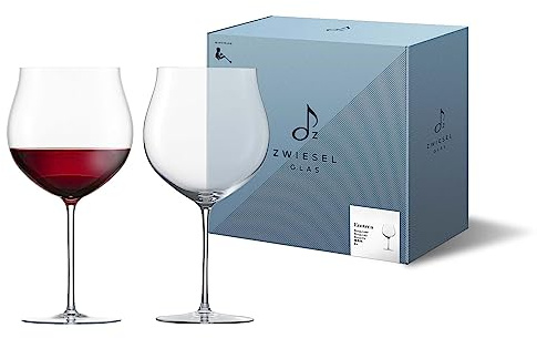 Tvillingglas burgunder Grand Cru rödvinsglas enoteca (set med 2), handblåsta burgundyglas, ädla kristallglas för rött vin (art.nr 122088)