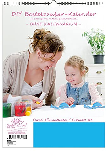 Gör-det-själv pysselmagi väggkalender för pyssel utan kalendarium DIN A3 stående format: Färg: Himmelblå – själsmagi fotokalender pysselkalender hantverk
