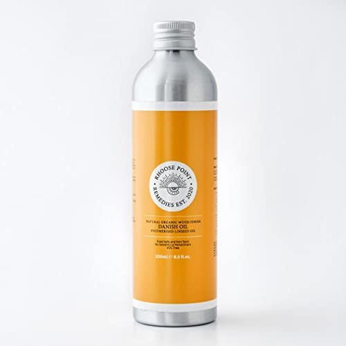 Huile danoise pour bois 250 ml, huile de lin polymérisée naturelle, sans COV et respectueuse de l'environnement, huile de lin bouillie, scellant pour bois sans danger pour les aliments