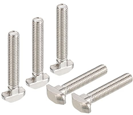 QUARKZMAN M8x45mm T Ranura Inserción Perno, 15 uds Martillo Cabeza T-Perno T Forma Perno Deslizante Tornillo para 40 Serie Aluminio Perfil