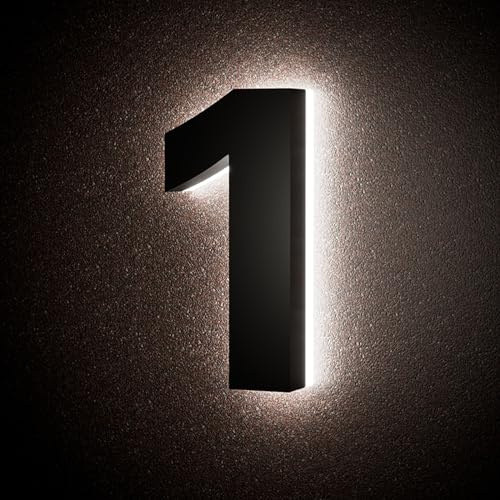 LLtronation 5 Inch Backlit House Numbers for Outside, Stainless Steel, LED Illuminated Home Address Number, Modern Lighted Address Signs for Houses, Restaurant, Waterproof