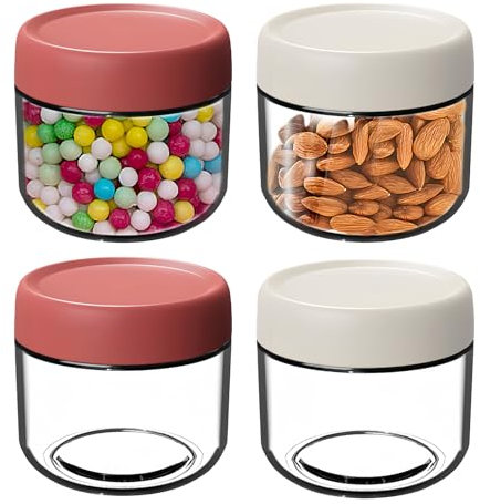 Juego de 4 tarros de conservas de 300 ml: tarros de conservas con tapa de rosca con tapa Overnight Oats a prueba de fugas, tarros para conservas de Overnight Oats, ensalada, yogur, pudín