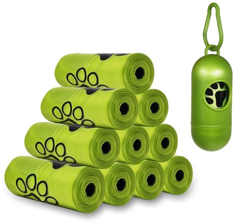 Sacchetti Igienici per Bisogni dei Cani, Biodegradabili, con Dispenser e Clip per Guinzaglio, 540 pezzi, 27 rotoli, Extra Spesso, a prova di Perdite, Bustina Raccogli Feci Escrementi Cane Cacca