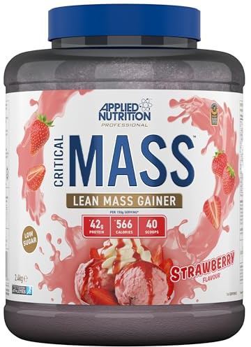 Applied Nutrition Critical Mass Professional - Weight Gain Protein Powder, High Calorie Weight Gainer, Lean Mass (2.4kg - 16 Servings) (Strawberry)