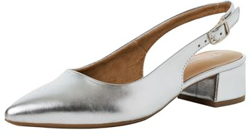 Tamaris décolleté slingback da donna con tacco a blocco metallico 40 EU
