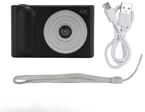 Cámara Digital 4K, Cámara Compacta con Enfoque Automático y Zoom Digital de 48MP 16X, Cámara Micro SLR de Bolsillo Vlogging, Cámara Pequeña Compacta para Fotografía de Viajes