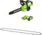 Greenworks Akku Kettensäge mit Akku und Ladegerät, 12 Zoll (30 cm) Blattlänge, 40V 2Ah Akku + Greenworks 30cm Ersatzkette für Kettensäge