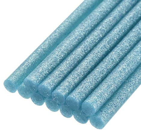 Kvartsman 12 stycken limpinnar 7 mm x 100 mm varmklisterpinnar färgglada limpistol pinnar varmt lim limstift lim för gör-det-själv hantverk tätning glitter himmelsblå