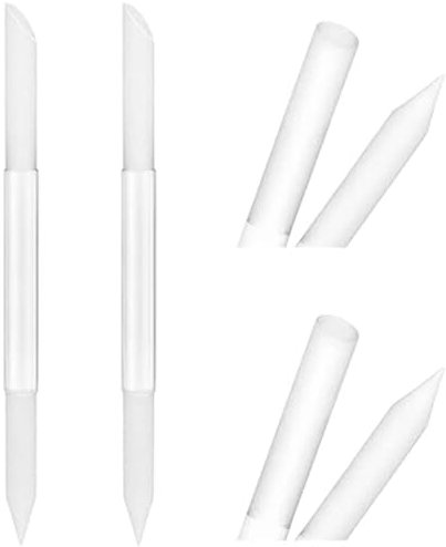 SULIUDAJI 2 Stück Glas Nagelhautschieber Nagelhautentferner Werkzeug Doppelseitiger Nagelhauttrimmer Maniküre-Stick professionelles Präzisionsfeilen abrasive Oberfläche Nagelstudios Set Frauen