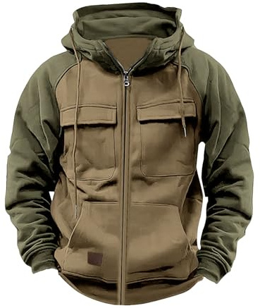 Felpa Uomo con Zip Invernale Cotone Felpa Manica Lunga Cappuccio Lavoro Offerta Hoodie Zip Cerniera Sportiva Slim Jacket Giubbotto Aderente Vintage Sweatshirt Maglia Running Maglione Abbigliamento