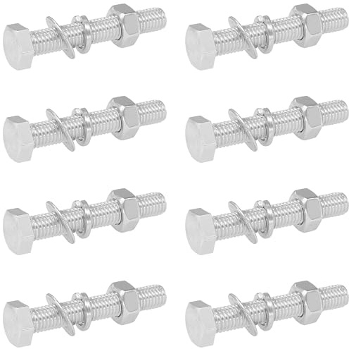 8 Sets of Hex Bolts with Nuts and Washers,304 Stainless Steel M8 Nut and Bolt Combination Kit (M8 x 50mm)