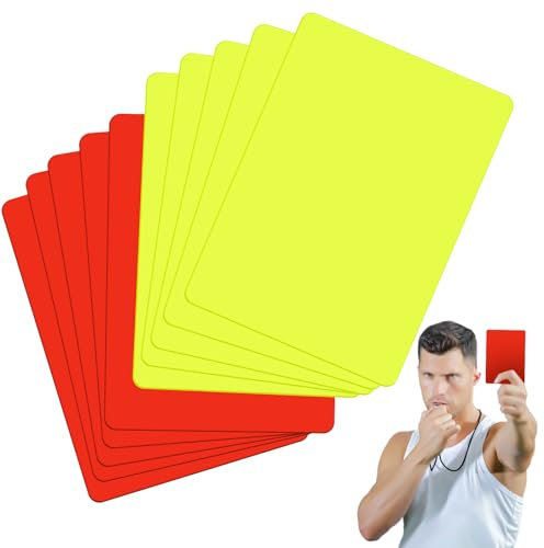 InnoHHustle 10 Stück Fußball-Schiedsrichter-Karte Rot und Gelb FußBall-Strafkarten Sport Fußball-Schiedsrichter Karten Warnung AuswurfverzöGerung Schiedsrichter-Tool für Spiele für den Wettbewerb