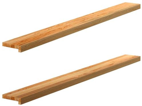 vidaXL Fensterbänke 2 Stk. Hellbraun 160x15x2 cm Massivholz Eiche, Fensterbrett, Holz Treppenstufe, Holz Fensterbrett, Fensterbank Eichenholz