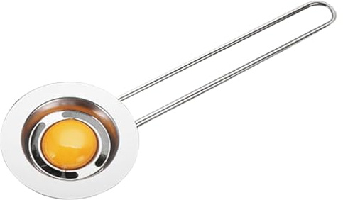 Herramienta de separación de huevos, colador de huevos, filtro de proteínas, separador de proteínas con mango largo, filtro separador de yemas de acero inoxidable, ayudante de cocina para cocinar y