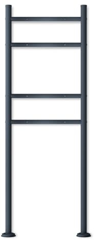 Metzler Erpo Support de boîte aux lettres pour 2 boîtes aux lettres avec orientation verticale et pied sûr, anthracite revêtu par pulvérisation, résistant aux intempéries, inoxydable, autoportant