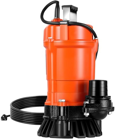 VEVOR 1/2 HP Submersible Trash Pump, 2000 GPH, 120V Cast Iron Submersible Sump Sewage Pump with 2 in Discharge, 39 ft Max Lift, Drain Dirty Clean Water, for Pools, Garden, Pond, Basement, Flooded Area