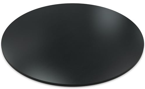 AUPROTEC Piano d'appoggio 19 mm, rotondo, Ø 500 mm, Alux nero, pannello di legno rivestito in melammina, truciolato con bordo ABS a scelta: 50 cm