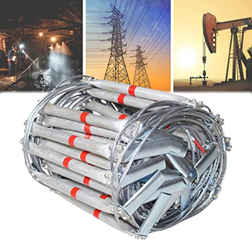 KHLMSRXJ Escalera de Emergencia portátil, Escalera de Cable de Acero para Operaciones a Gran altitud, Escalera de Incendios de aleación de Aluminio, Resistente al Fuego, fácil de almacenar,