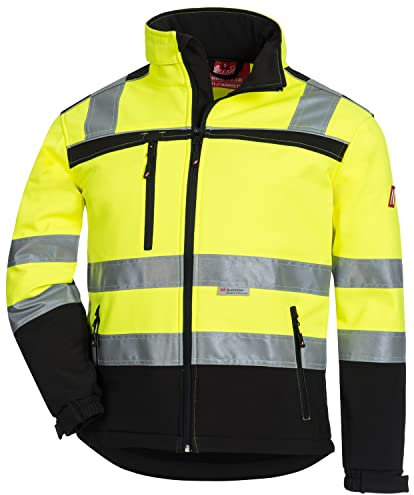 NITRAS Motion Tex Viz 7171 Giacca di avvertimento - Giacca Softshell in colore di avvertimento per il lavoro - Giallo neon - 4XL