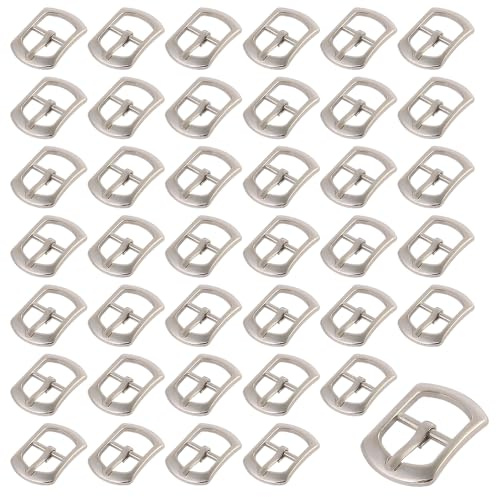 Kaimeilai 40 stycken rullspänne, bältesspänne tornspänne, smala spännen för kvinnor och män, utsmyckningsresultat för väskor, läderbälten, sko (15 x 10 mm, silver), SILVER