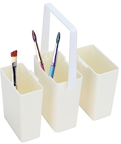 Hapivida Secchio per Il Lavaggio del Pennello, Contenitore Portatile per Pennarelli per Pittura ad Acquerello Triplo Staccabile, Secchio per la Pulizia del Pennello Multifunzionale con Manico