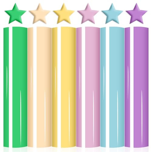 MJARTORIA Plotterfolie Textil Flockfolie für Plotter, Bonbonfarben Schaumstoff 3D Flockfolie Plotter Textil Puff Vinyl, Vinylfolie Transferpapier zum Aufbügeln Plotter für DIY T-Shirt Leder (Bunt)