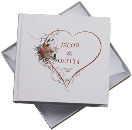 Personalised Wedding Photo Album Gift Rose Gold Heart