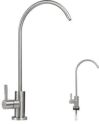 SOLVEX Gefilterter Wasserhahn, Trinkwasserhahn, RO-Wasserhahn, RO-Wasserhahn, Wasserspenderhahn, Umkehrosmose-Wasserhahn, Wasserfilterhahn für Küchenspüle, Edelstahl, bleifrei SP-10016
