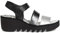Fly London Damen BEXY575FLY Sandal, Silver/Graphite/Black, 36 EU