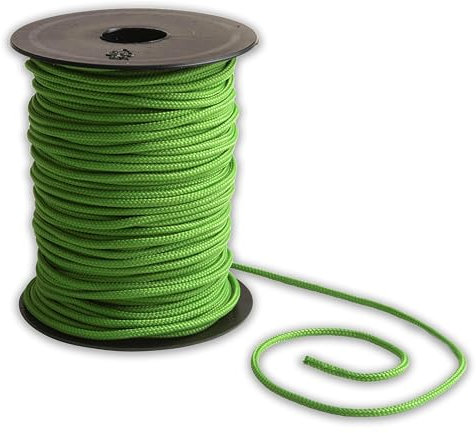 IPEA Tresse vénitienne Couleur Vert Pois – 50 mètres – Fabriqué en Italie – Corde en Nylon pour Rideaux à Paquet, cantonnières, Stores, Accessoires – épaisseur 3 mm – Fil